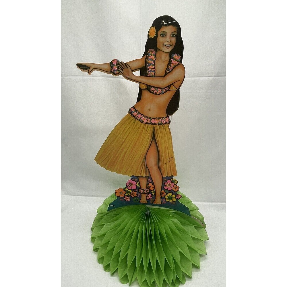 Vintage 1979 BEISTLE Hawaii Aloha Hula Girl Ukulele Die Cut Wall Hangings 14”